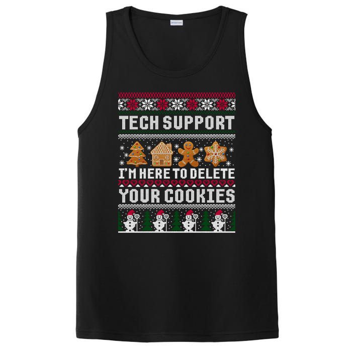 Tech Support I Am Here To Delete Your Cookies Funny Ugly Christmas PosiCharge Competitor Tank