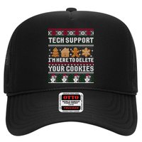 Tech Support I Am Here To Delete Your Cookies Funny Ugly Christmas Trucker Hat