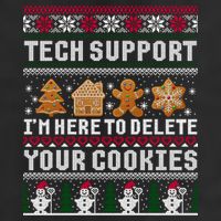 Tech Support I Am Here To Delete Your Cookies Funny Ugly Christmas Trucker Hat