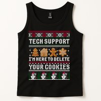Tech Support I Am Here To Delete Your Cookies Funny Ugly Christmas Tank Top