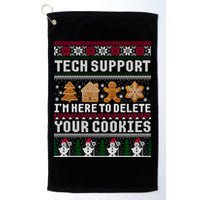 Tech Support I Am Here To Delete Your Cookies Funny Ugly Christmas Golf Towel