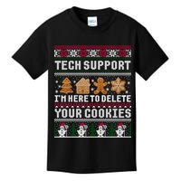 Tech Support I Am Here To Delete Your Cookies Funny Ugly Christmas Kids T-Shirt