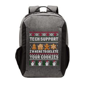 Tech Support I Am Here To Delete Your Cookies Funny Ugly Christmas Vector Backpack