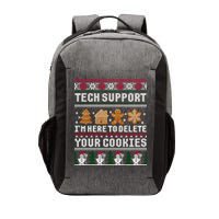 Tech Support I Am Here To Delete Your Cookies Funny Ugly Christmas Vector Backpack