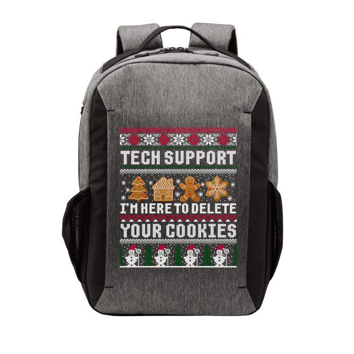 Tech Support I Am Here To Delete Your Cookies Funny Ugly Christmas Vector Backpack