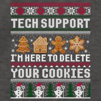 Tech Support I Am Here To Delete Your Cookies Funny Ugly Christmas Vector Backpack