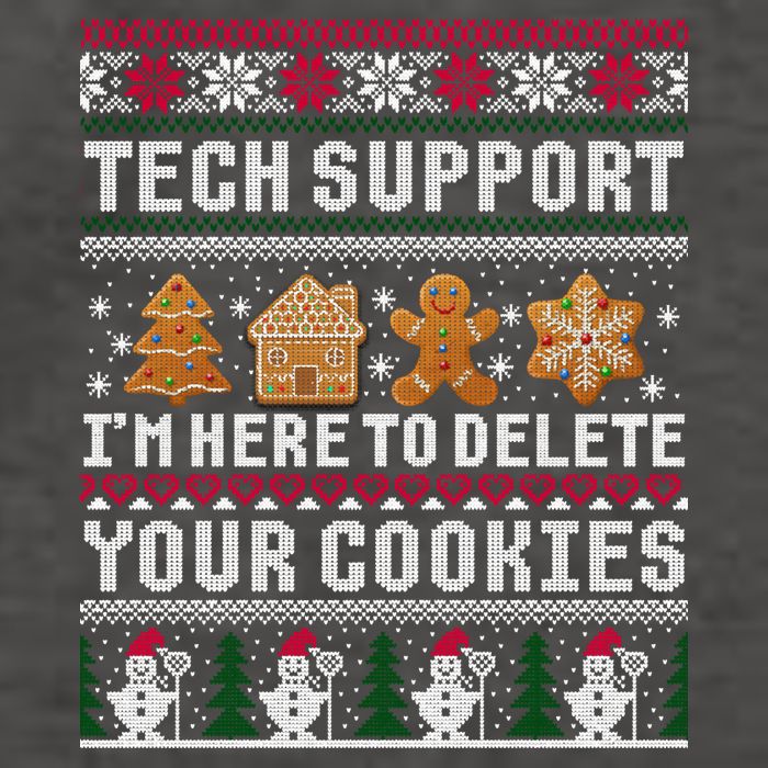 Tech Support I Am Here To Delete Your Cookies Funny Ugly Christmas Vector Backpack