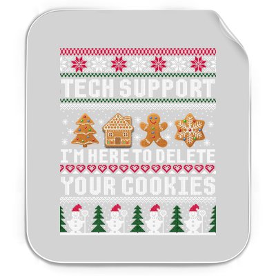 Tech Support I Am Here To Delete Your Cookies Funny Ugly Christmas Permanent Decal Sticker