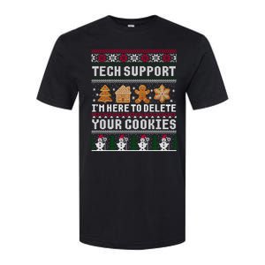 Tech Support I Am Here To Delete Your Cookies Funny Ugly Christmas Softstyle CVC T-Shirt