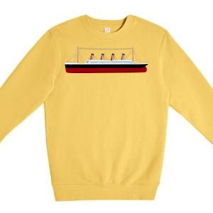 Titanic Ship Illustration Premium Crewneck Sweatshirt