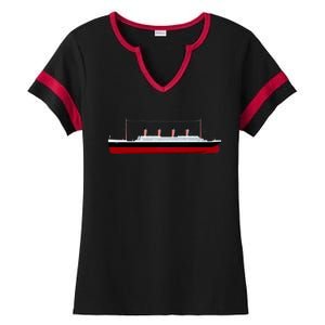 Titanic Ship Illustration Ladies Halftime Notch Neck Tee