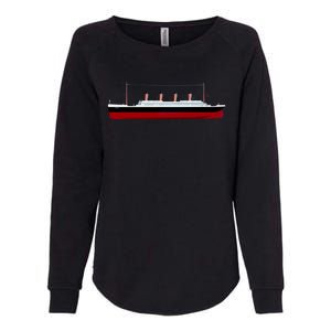 Titanic Ship Illustration Womens California Wash Sweatshirt