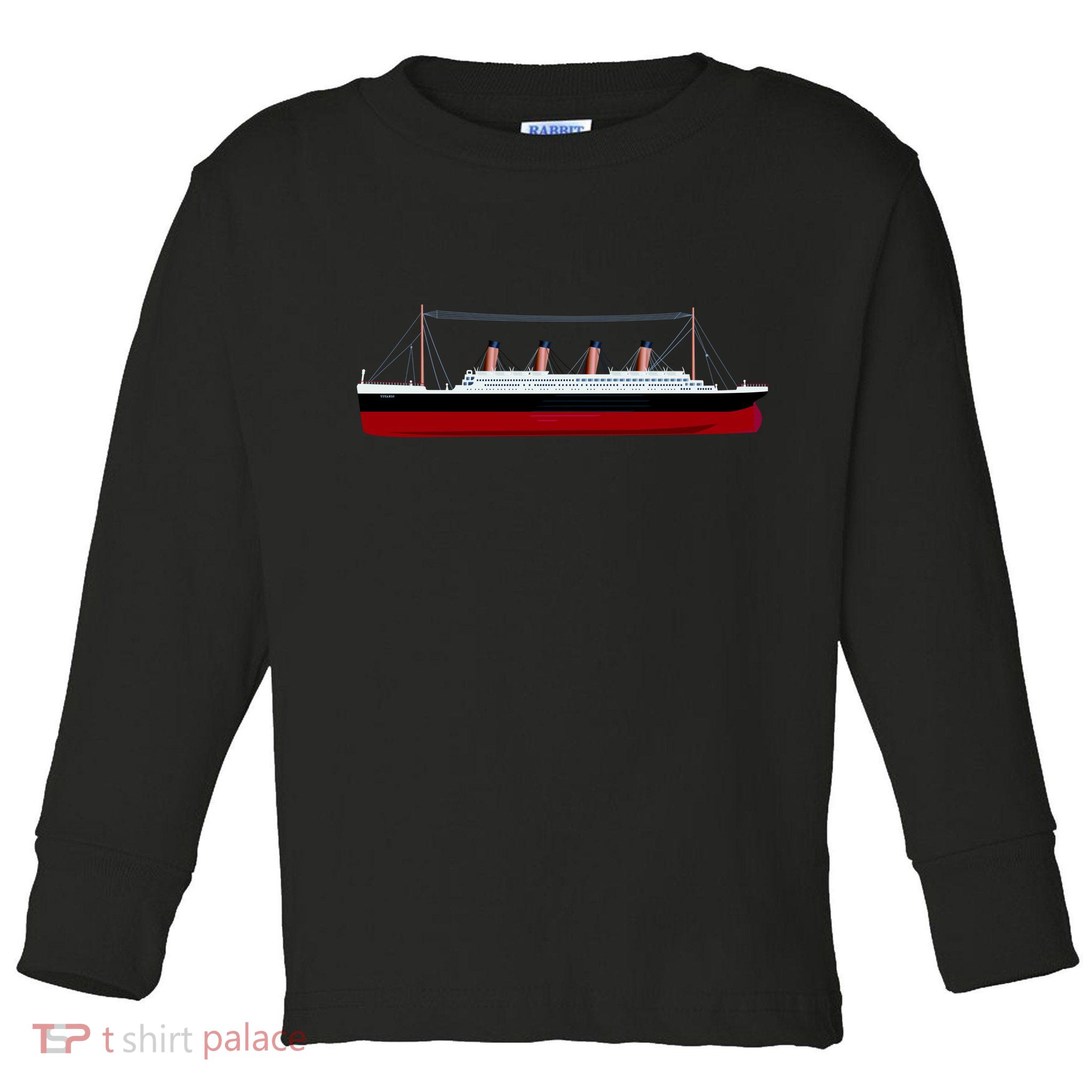 Titanic Ship Illustration Toddler Long Sleeve Shirt