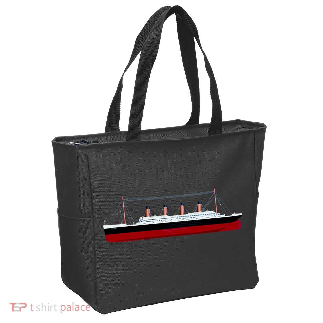 Titanic Ship Illustration Zip Tote Bag