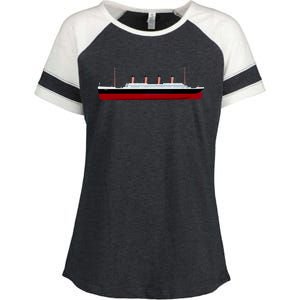 Titanic Ship Illustration Enza Ladies Jersey Colorblock Tee