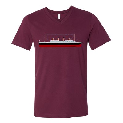 Titanic Ship Illustration V-Neck T-Shirt