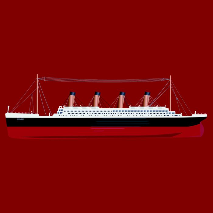 Titanic Ship Illustration Beanie