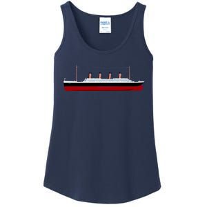 Titanic Ship Illustration Ladies Essential Tank