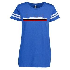 Titanic Ship Illustration Enza Ladies Jersey Football T-Shirt