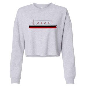 Titanic Ship Illustration Cropped Pullover Crew