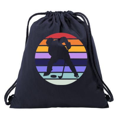 Team Sport | Ice Hockey Lover | Retro Ice Hockey Player Drawstring Bag