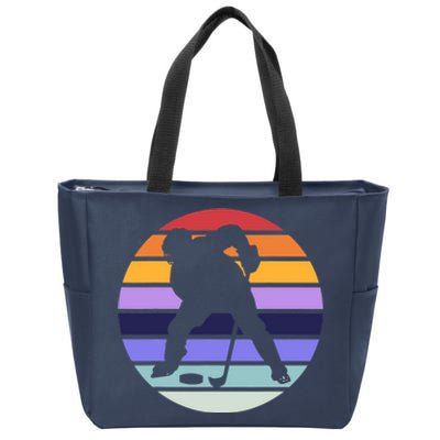 Team Sport | Ice Hockey Lover | Retro Ice Hockey Player Zip Tote Bag