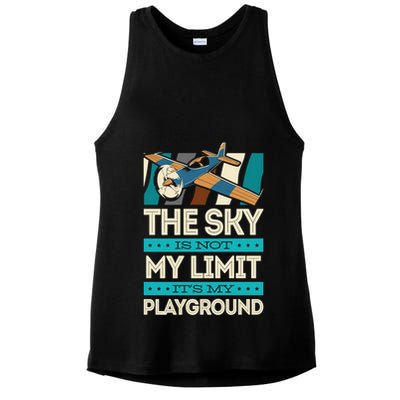 The Sky Is Not My Limit Its My Playground Funny RC Pilot Premium Ladies PosiCharge Tri-Blend Wicking Tank