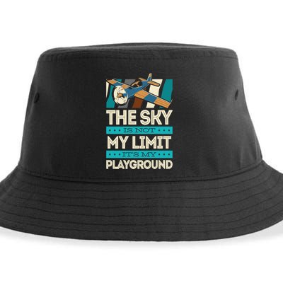 The Sky Is Not My Limit Its My Playground Funny RC Pilot Premium Sustainable Bucket Hat