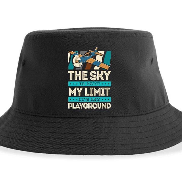 The Sky Is Not My Limit Its My Playground Funny RC Pilot Premium Sustainable Bucket Hat