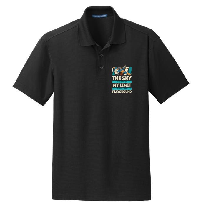 The Sky Is Not My Limit Its My Playground Funny RC Pilot Premium Dry Zone Grid Polo