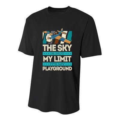 The Sky Is Not My Limit Its My Playground Funny RC Pilot Premium Youth Performance Sprint T-Shirt