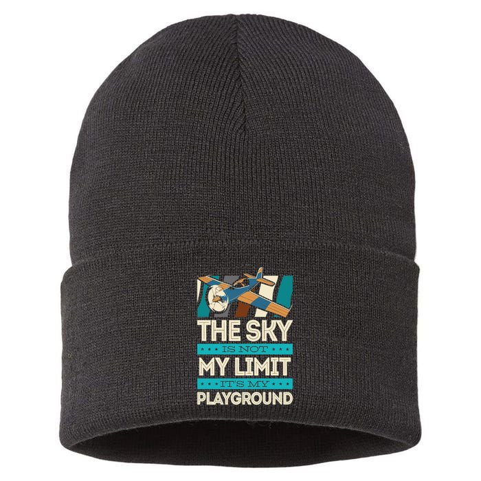 The Sky Is Not My Limit Its My Playground Funny RC Pilot Premium Sustainable Knit Beanie