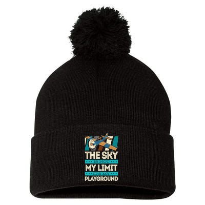 The Sky Is Not My Limit Its My Playground Funny RC Pilot Premium Pom Pom 12in Knit Beanie