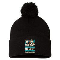 The Sky Is Not My Limit Its My Playground Funny RC Pilot Premium Pom Pom 12in Knit Beanie