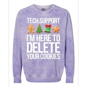 Tech Support Im Here To Delete Your Cookies Christmas Colorblast Crewneck Sweatshirt