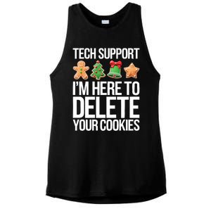 Tech Support Im Here To Delete Your Cookies Christmas Ladies PosiCharge Tri-Blend Wicking Tank