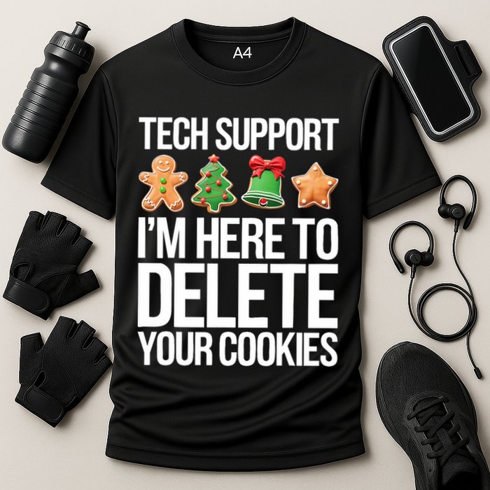 Tech Support Im Here To Delete Your Cookies Christmas Cooling Performance Crew T-Shirt