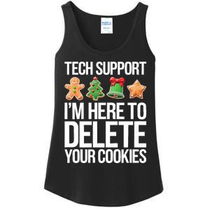 Tech Support Im Here To Delete Your Cookies Christmas Ladies Essential Tank