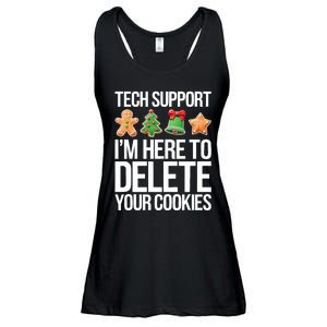 Tech Support Im Here To Delete Your Cookies Christmas Ladies Essential Flowy Tank