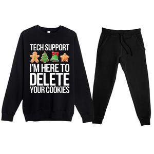 Tech Support Im Here To Delete Your Cookies Christmas Premium Crewneck Sweatsuit Set