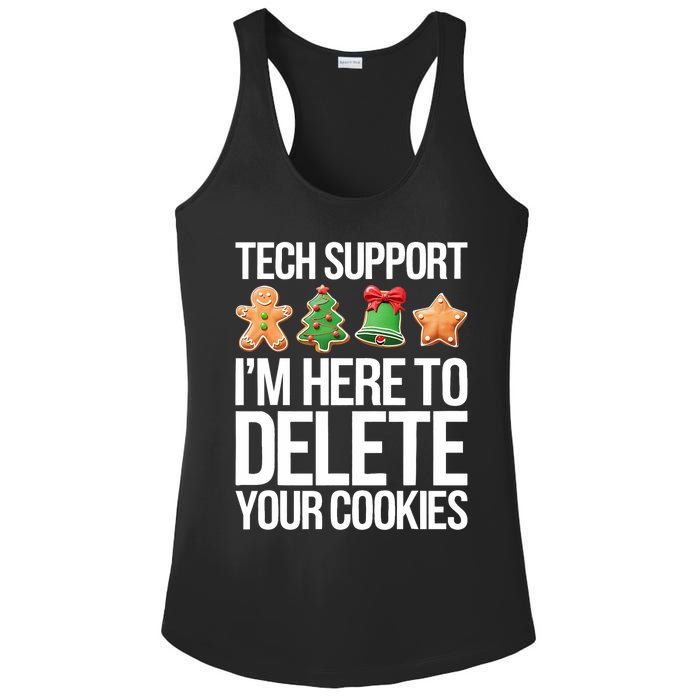 Tech Support Im Here To Delete Your Cookies Christmas Ladies PosiCharge Competitor Racerback Tank