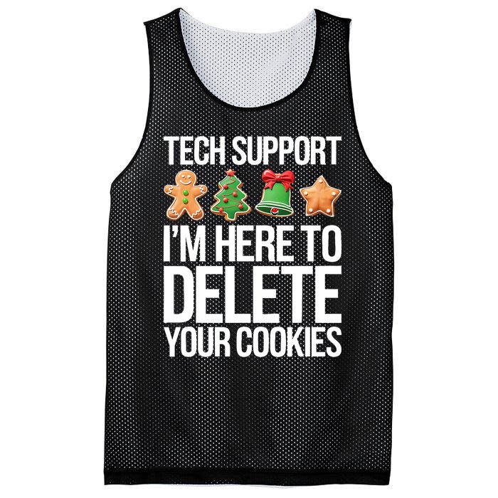 Tech Support Im Here To Delete Your Cookies Christmas Mesh Reversible Basketball Jersey Tank