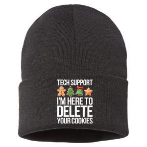 Tech Support Im Here To Delete Your Cookies Christmas Sustainable Knit Beanie