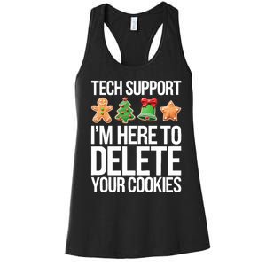 Tech Support Im Here To Delete Your Cookies Christmas Women's Racerback Tank