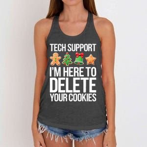 Tech Support Im Here To Delete Your Cookies Christmas Women's Knotted Racerback Tank