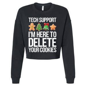 Tech Support Im Here To Delete Your Cookies Christmas Cropped Pullover Crew