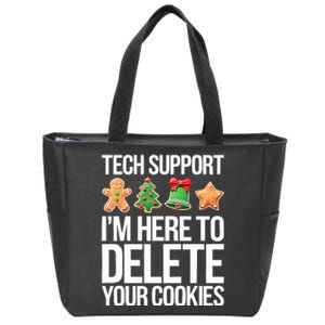 Tech Support Im Here To Delete Your Cookies Christmas Zip Tote Bag