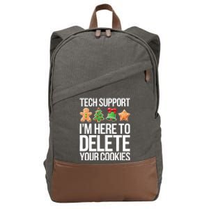 Tech Support Im Here To Delete Your Cookies Christmas Cotton Canvas Backpack