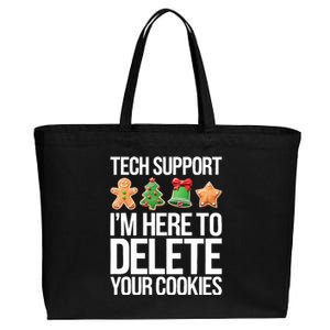 Tech Support Im Here To Delete Your Cookies Christmas Cotton Canvas Jumbo Tote