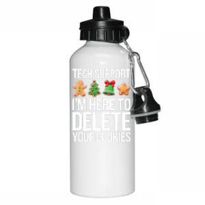 Tech Support Im Here To Delete Your Cookies Christmas Aluminum Water Bottle